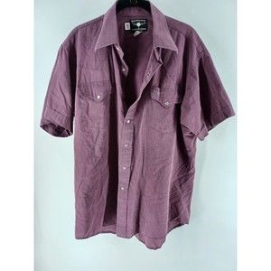 Flying R Ranchwear Shirt Womens Large Purple Short Sleeve Button-Down Casual